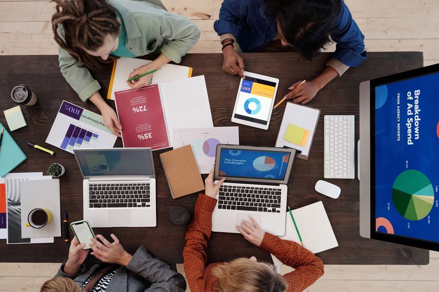 Marketing team planning business growth strategy